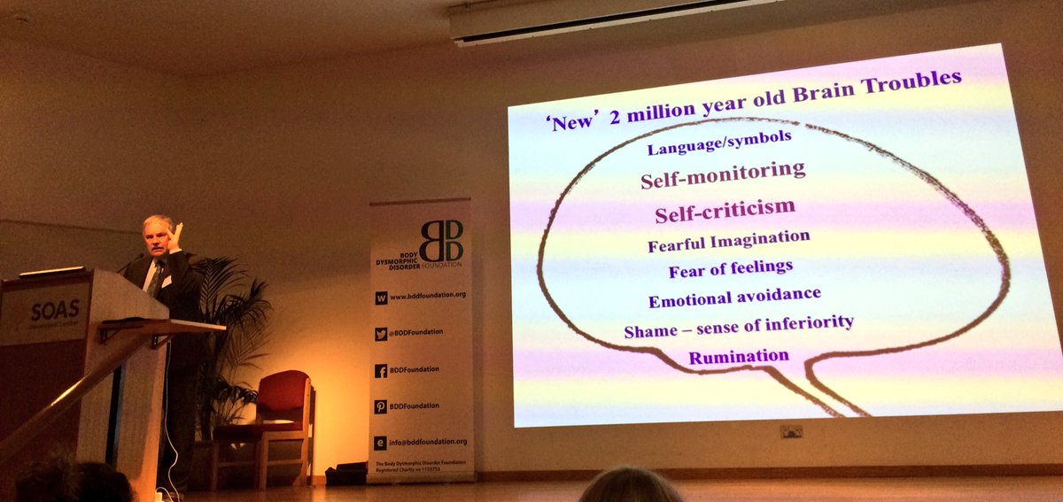 LizAtkin's tweet photo. Fascinating presentation by Professor Paul Gilbert on compassion approaches to body shame #BDDF2016 @BDDFoundation https://t.co/hc2GRflrYv