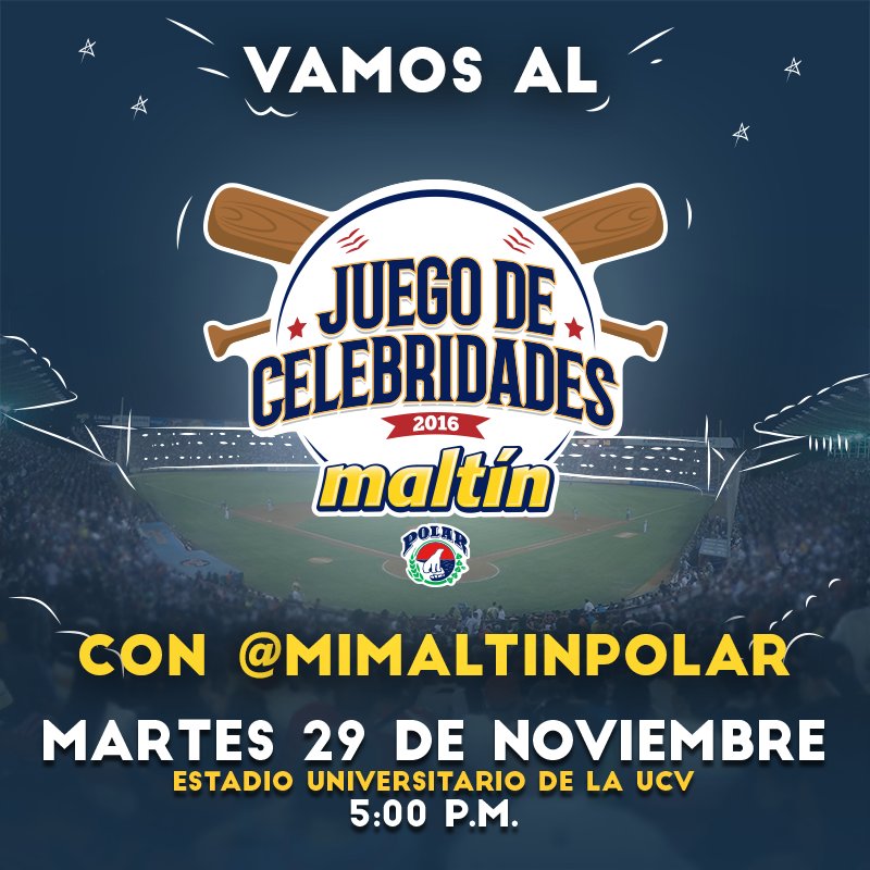 mimaltinpolar's tweet photo. ¡Activos, mis panas! Cuando este tuit llegue a 25 “RT´s”, regalaremos 10 entradas para el #JuegoDeCelebridadesMP 2016 ;) https://t.co/EVajQzqZyb