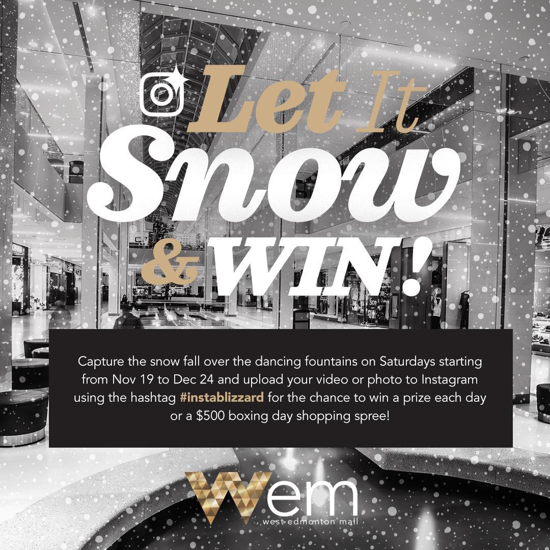 Official_WEM's tweet photo. Let it snow, Let it snow! Head to the dancing fountains and capture the #instablizzard for your chance to win big! https://t.co/7GqsEEEkAV