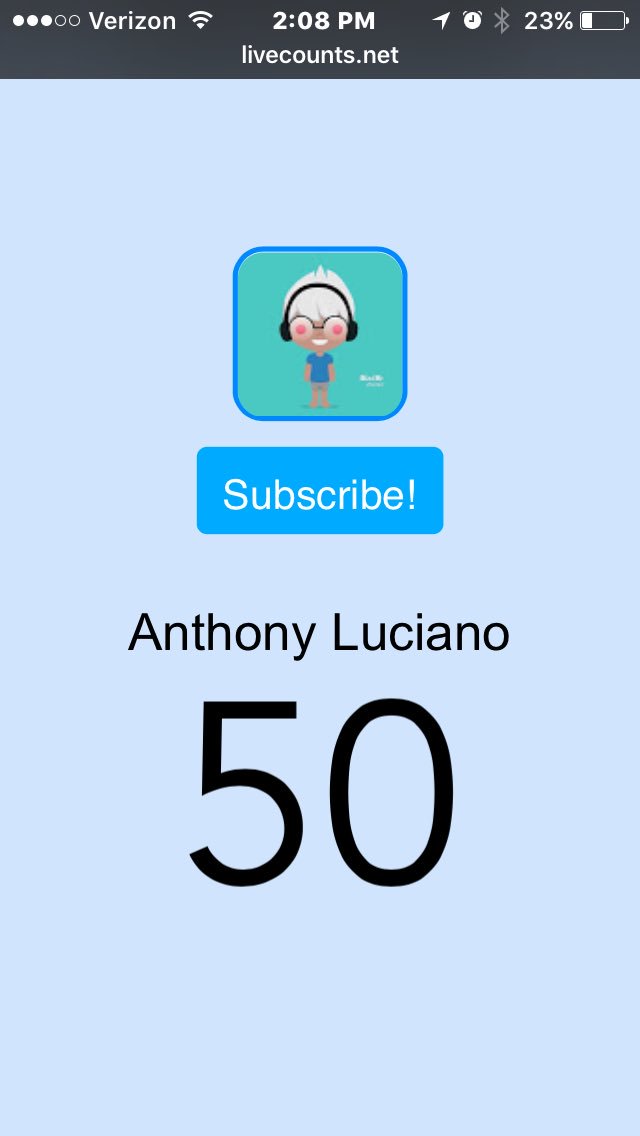 TheLuckyshow69's tweet photo. We just hit 50 subscribers I'm so happy our next step is to get 100!!! https://t.co/1vXxMj7UHt