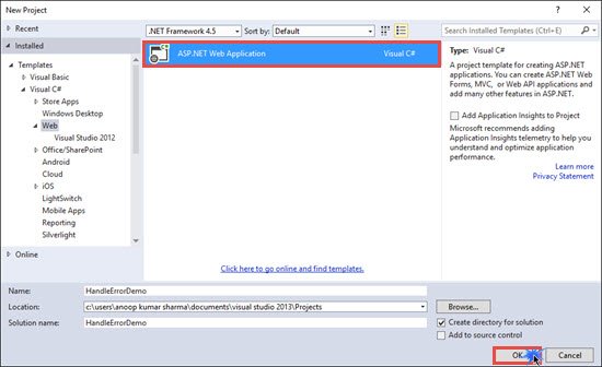 Handle Error Action Filter