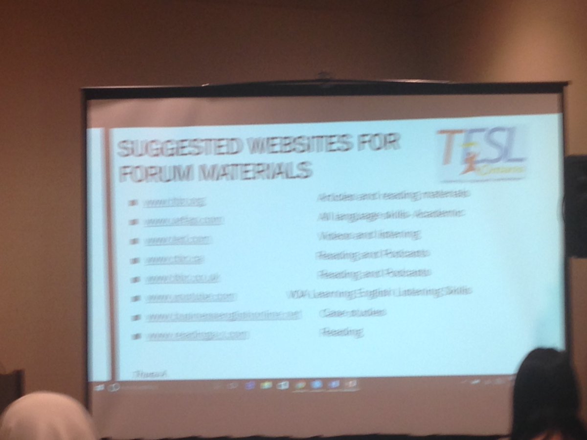 LisetRieger's tweet photo. Great presentation integrating technology in the classroom by Thura Aljubury #TESL2016 https://t.co/N801Pbwwh2
