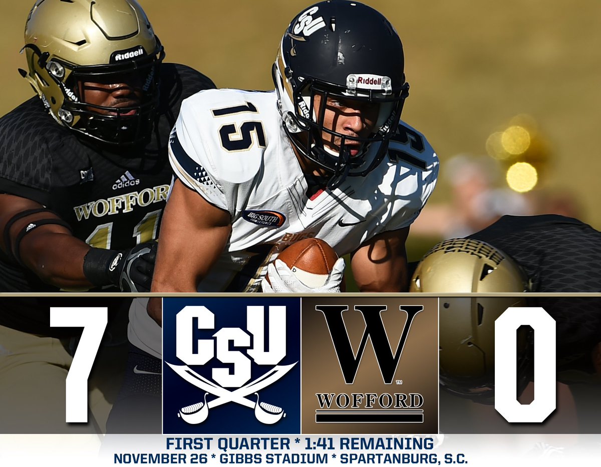 csusports's tweet photo. FB: TOUCHDOWN BUCS!! @SBucenell09 finds Scotland in the corner from 7yds out for TD with 1:41 left in the 1Q #RoadToFrisco https://t.co/Ix6fODOeMv