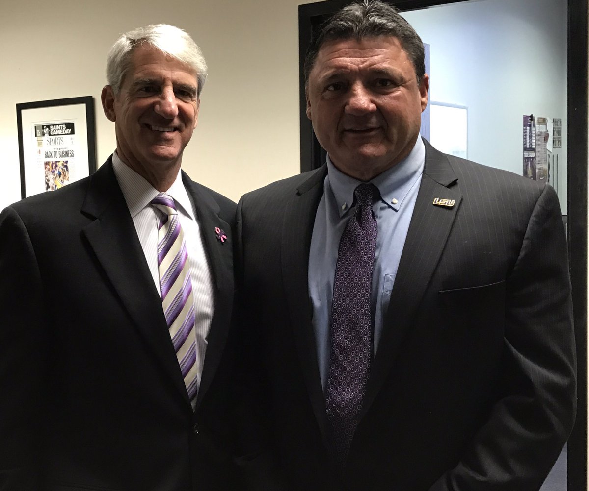 Coach_EdOrgeron's tweet image. Thank you to Joe Alleva for trusting me with the job of putting the best football team in the country together for The Tiger Family