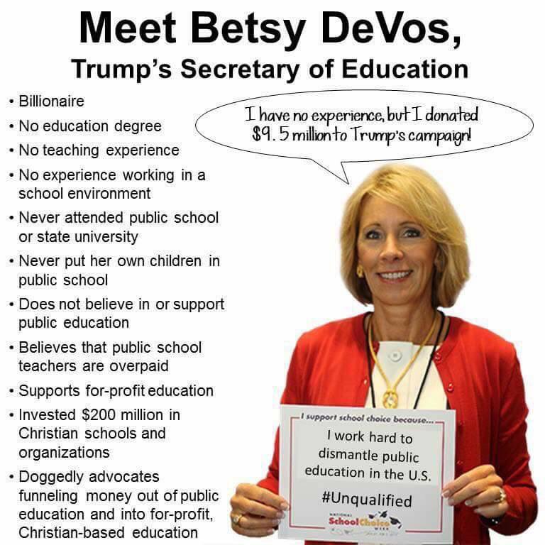 ShuffleToBflo's tweet image. Come on @realDonaldTrump maybe someone w/ experience not 💲💲💲💲 #bad4schools #bad4education #bad4America #BetsyDeVos