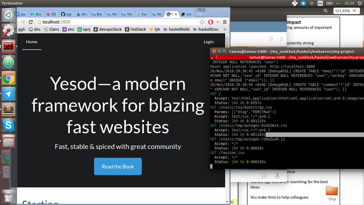 TPuski's tweet photo. wow, my first running server w/ Yesod, after hours and hours...hm, well done, #noobCoding rocks :) https://t.co/tpptfSiJ3i