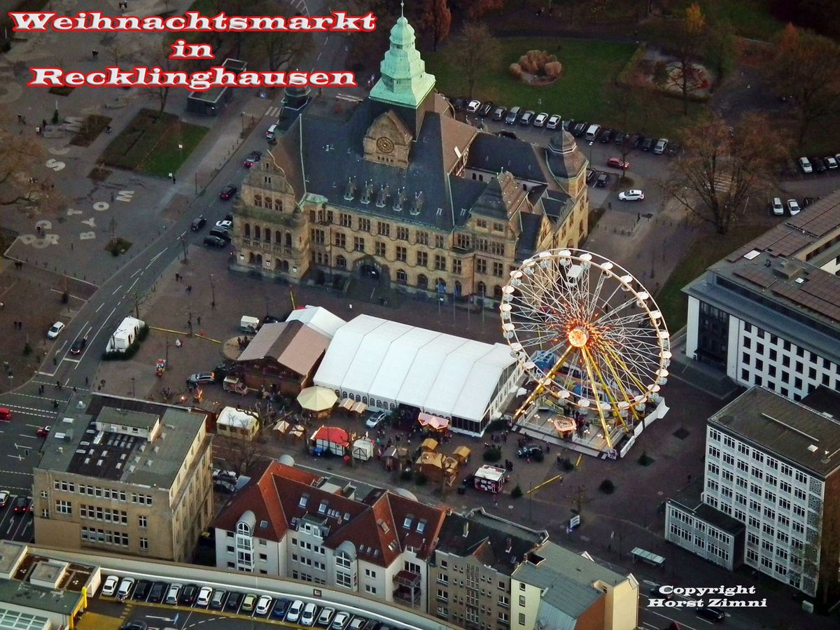 APrukop's tweet photo. @hallorecklinghs Weihnachtsmarkt 🎡am Rathaus in Recklinghausen Aus der Luft besichtigt. #DeinNRW https://t.co/u7kiNgf2TN