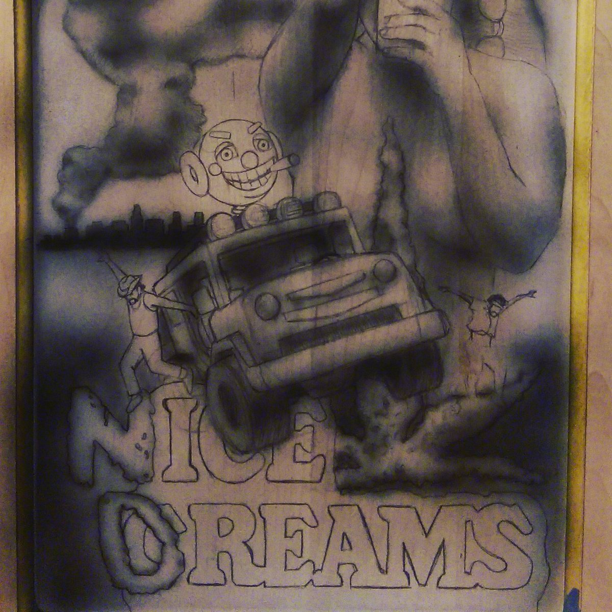 izartserrano's tweet photo. laying in some #airbrush tone on my #cheechandchong #nicedreams #MoviePoster #art @CheechMarin @HeyTommyChongs https://t.co/FWeXPFKnNL