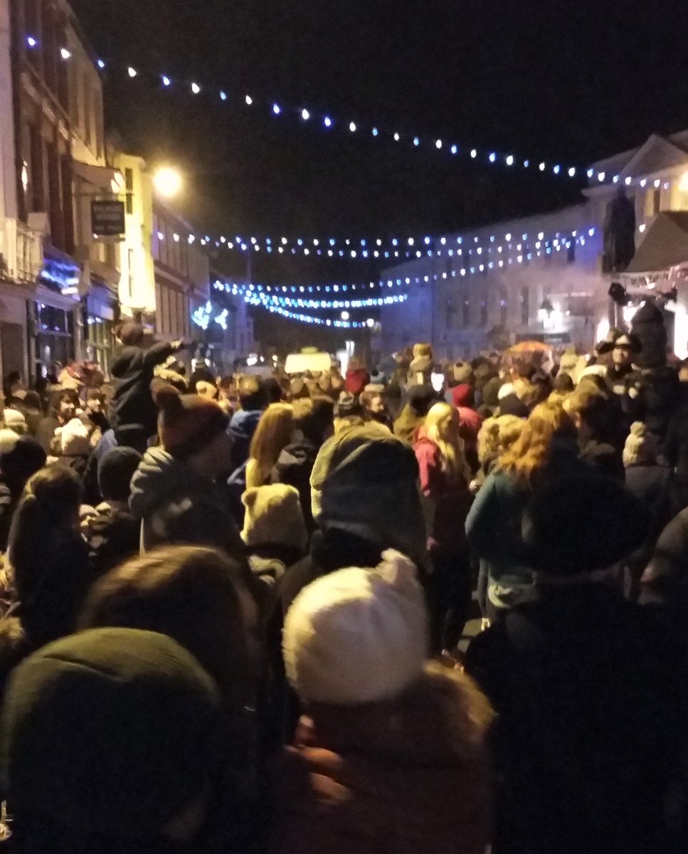 Great busy day at #Brecon Christmas event #BreconWithBellsOn.  Lovely to see the lights!