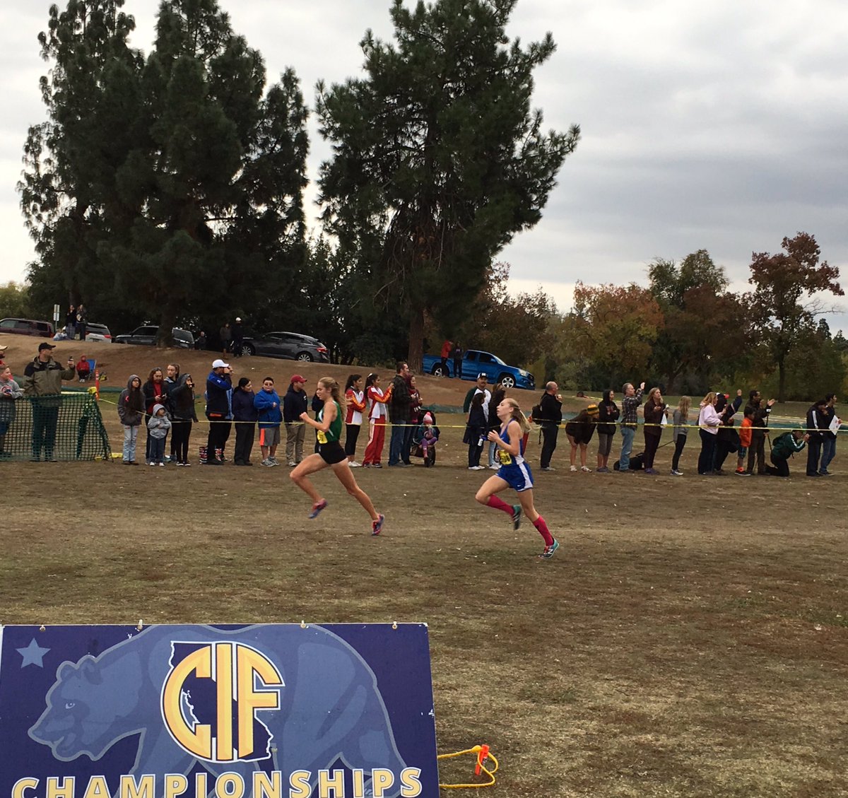 WOW! Megan Oblin unofficially 18:35, which would be a NEW SCHOOL RECORD on this course (held by Cherise McNair/18:38)!