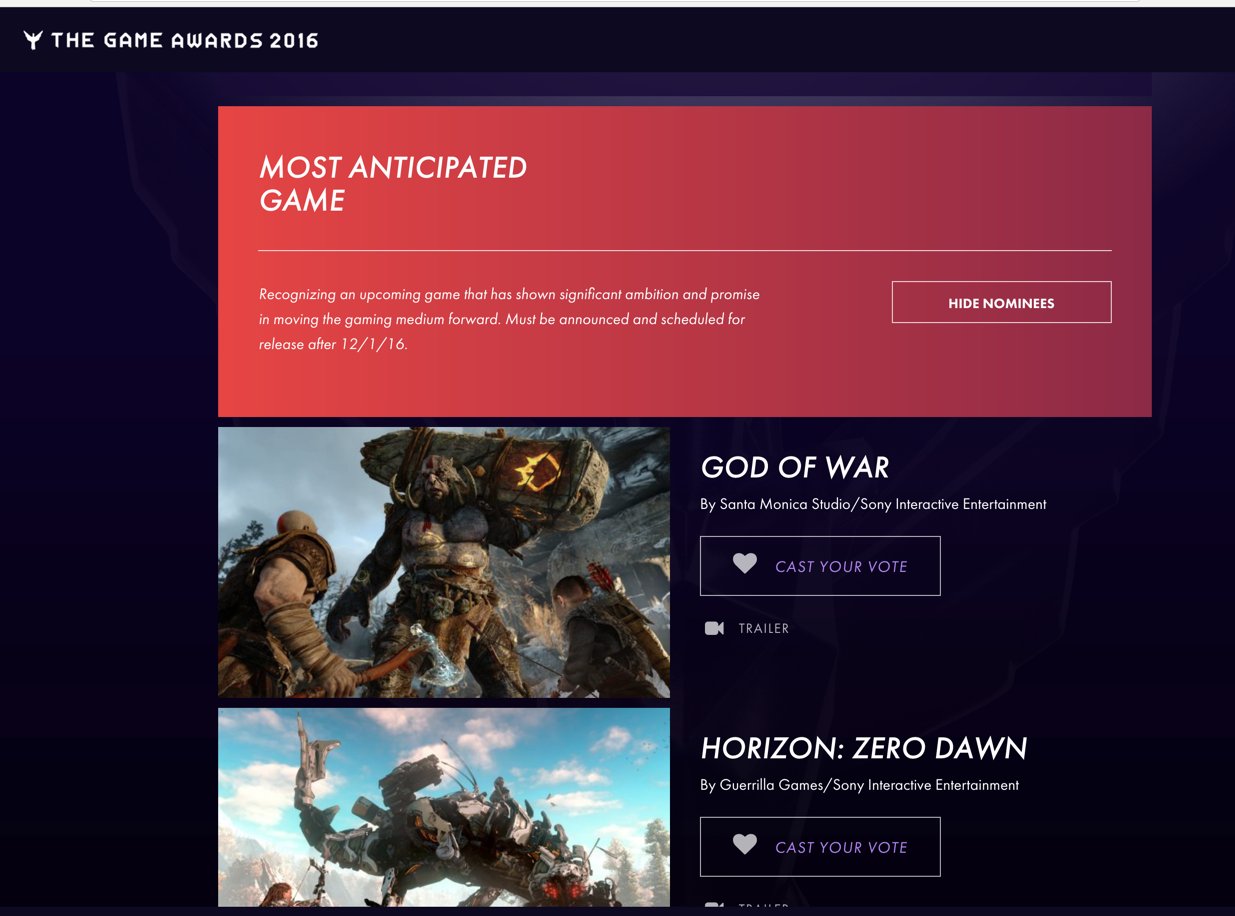 The Game Awards 2016 Nominee Announcement! 