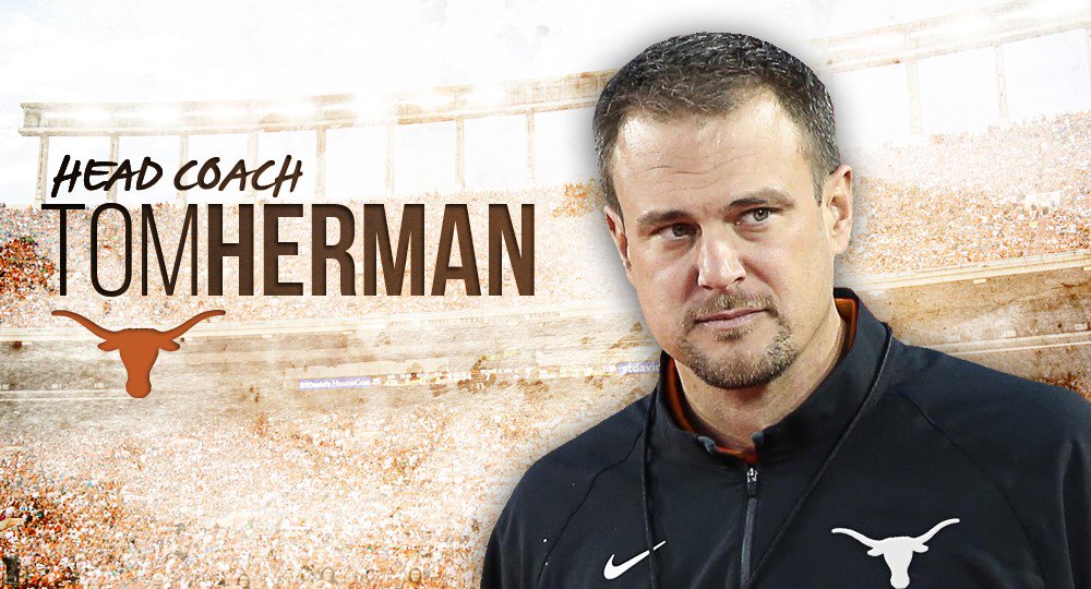 TexasLonghorns's tweet photo. NEWS: Tom Herman named Texas Football head coach. #longhorns #hookem https://t.co/2wRG10lh2v https://t.co/gBkyugbeOr