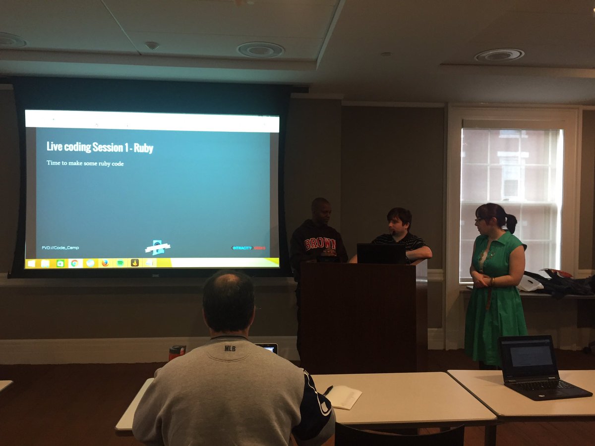 @cliff3cs teaching <a href="/hackrhodeisland/">Hack(RI)</a> Ruby on Rails w @kayjsmyth! #HackRi starts on 12/2 at <a href="/T2STEM/">TIMES² Academy</a>. Sign up at HackRI.com!
