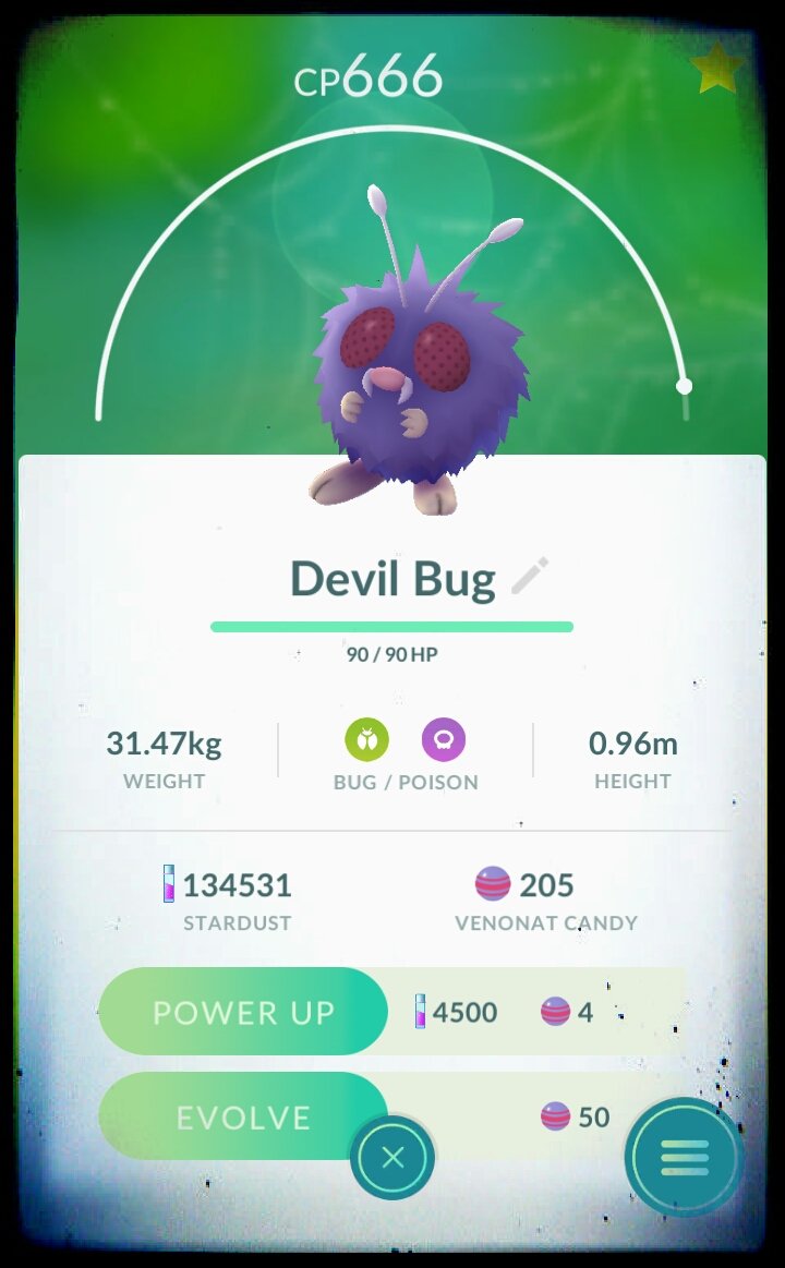 DeadGuyPlays's tweet photo. #PokemonGO #Pokemon #Hellbug #666 #TeamValor #venonat #Valor https://t.co/0rI8dnfplx