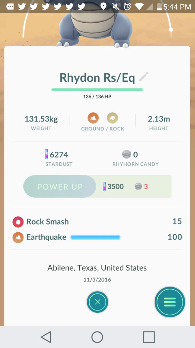 MrCube77's tweet photo. @PokemonGoApp My First 2k Cp Pokemon #Hype #BestMoveSet https://t.co/R1BtOSt4Pw