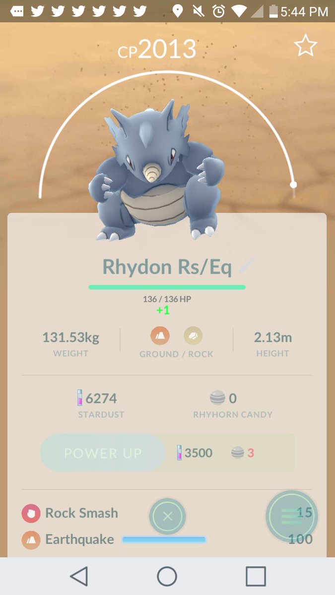 MrCube77's tweet photo. @PokemonGoApp My First 2k Cp Pokemon #Hype #BestMoveSet https://t.co/R1BtOSt4Pw
