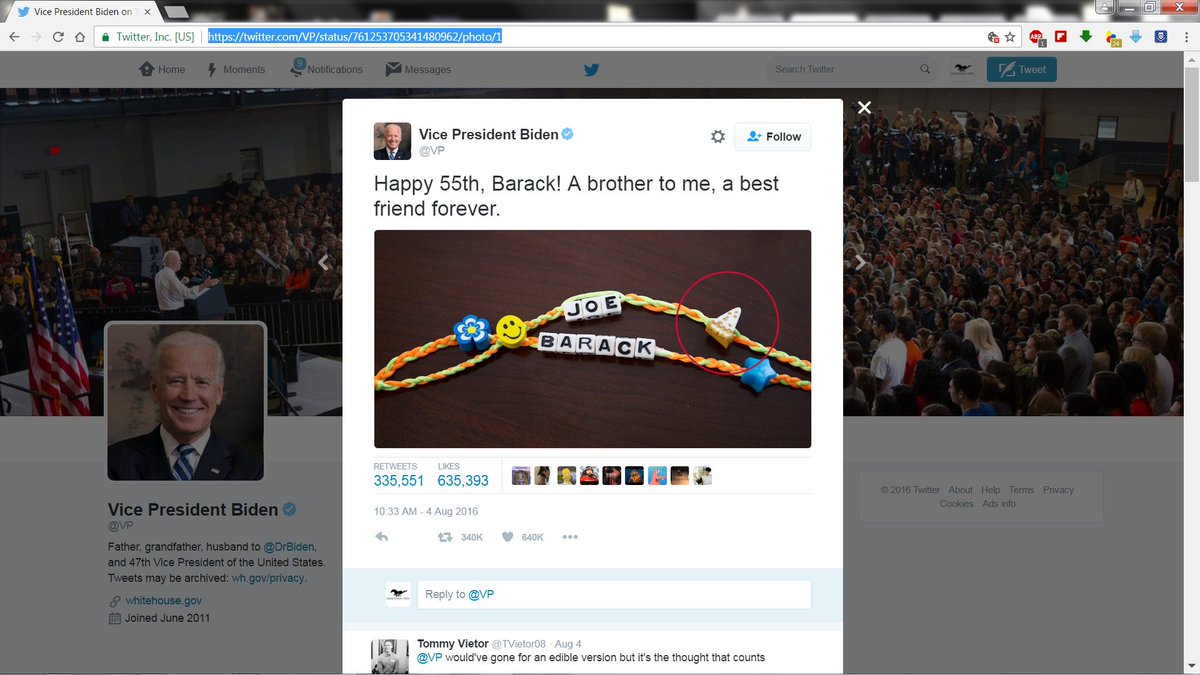 darkhorsenews's tweet photo. In case you missed it, here's the friendship bracelet Creepy Joe gave Obama. #PizzaGate https://t.co/rywSgvHeHp
