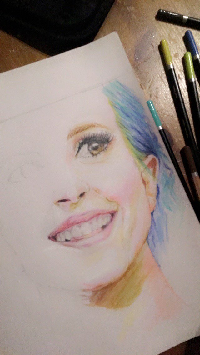 ParamoreEmma's tweet photo. My @yelyahwilliams sketch, half done! Rocked this hair colour so much 🤘🏼@paramore #fanart #colour #sketch #paramoreisstillaband #hayley https://t.co/yJ6xk3WhTp