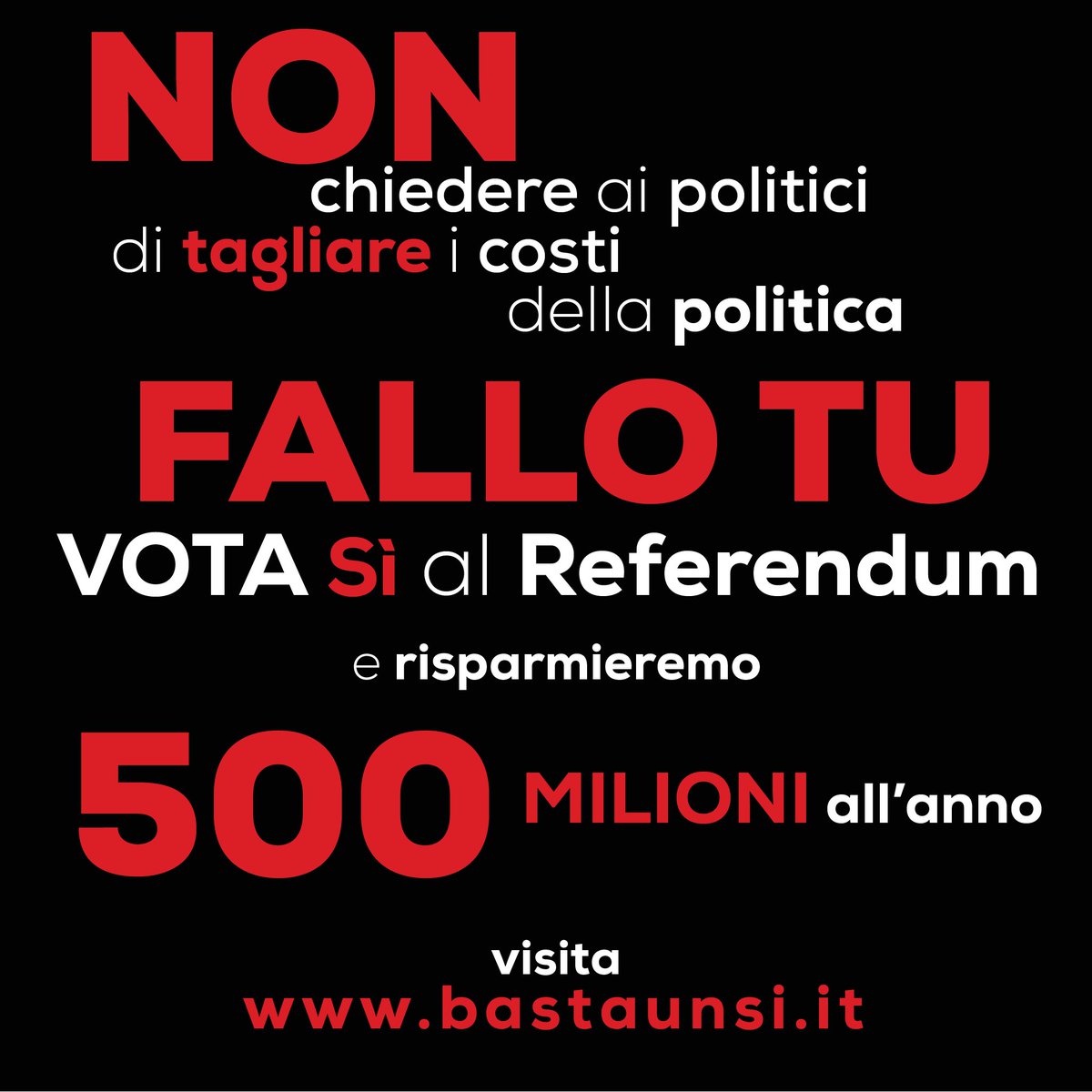 EnzoPiazza's tweet photo. Non chiedere ai politici di tagliare i costi della politica. Fallo tu. #bastaunsi #RiformaCostituzionale https://t.co/BrfeClT6oD