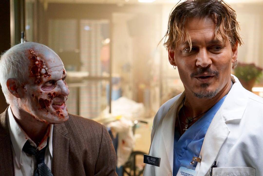 JDeppMexico's tweet photo. PHOTO: #JohnnyDepp on set of #TheBlackGhiandola as #NuclearMedTech". (HQ) https://t.co/1hMJrZM8ho