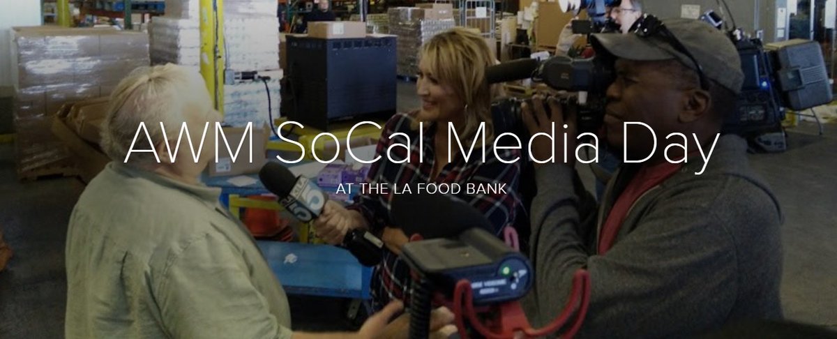 kimspence's tweet photo. Join #awmsocal for Media Day @ the LA Food Bank Sat., Dec. 3rd for a fun morning of community service. https://t.co/W4xxfiiKvq #LAFoodBank https://t.co/hQilCbVN2o