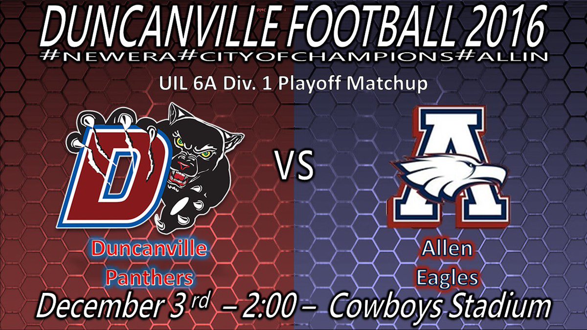 Duncanville_FB's tweet photo. 🗣CALLING ALL PANTHERS FANS!!!!! Meet us at AT&amp;T/Cowboy Stadium to take on Allen. 
#powerup #allin #newera #cityofchampions https://t.co/mt0RbHj6Xc