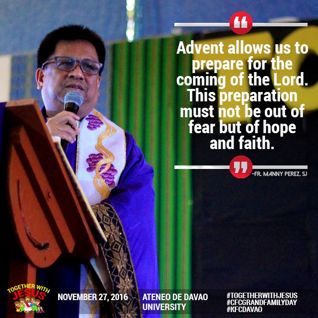 cfcdavaocity's tweet photo. We trust in the Lord's majestic coming. Let us anticipate with hope and faith.
#TogetherWithJesus
#CFCGrandFamilyDay
#KFCDavao https://t.co/clLQKsjwE7