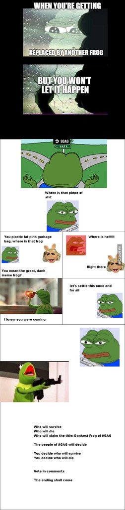 crypt0_castle's tweet photo. Pepe vs Kermit https://t.co/YEzH2SMQIb