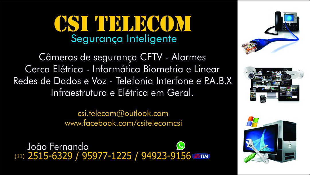 CSITelecombr's tweet image. Sistemas de Segurança Inteligente para Condominios, Residencias e Empresas...