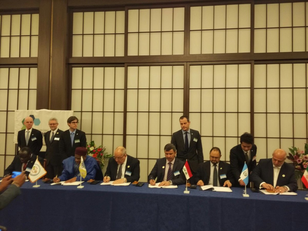 SecGenEnCharter's tweet photo. First Observer to #IntEnergyCharter from Central America: warm welcome to #Guatemala ! ViceMin R.Ordonez, at Tokyo @MEMGuatemala https://t.co/VnRspEIYnG