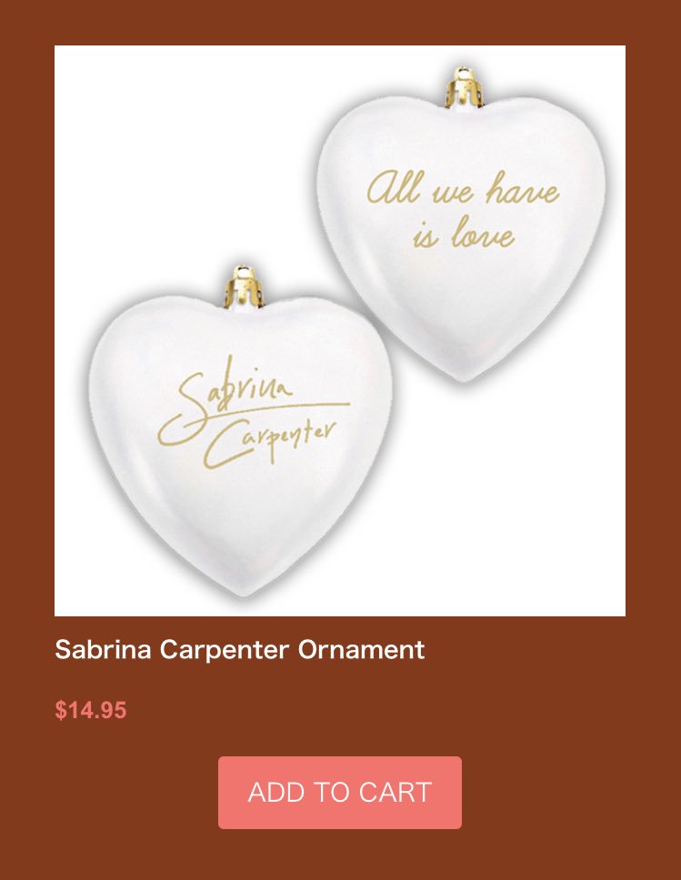 O Xrhsths Sabrina Carpenter Jp Sto Twitter ニュース Sabrinaの公式グッズサイトからクリスマスのオーナメントが登場です オシャレで とっても可愛い O Xrhsths Sabrina Carpenter Jp Sto Twitter ニュース Sabrinaの公式グッズサイトからクリスマスのオーナメントが登場です オシャレで とっても可愛い