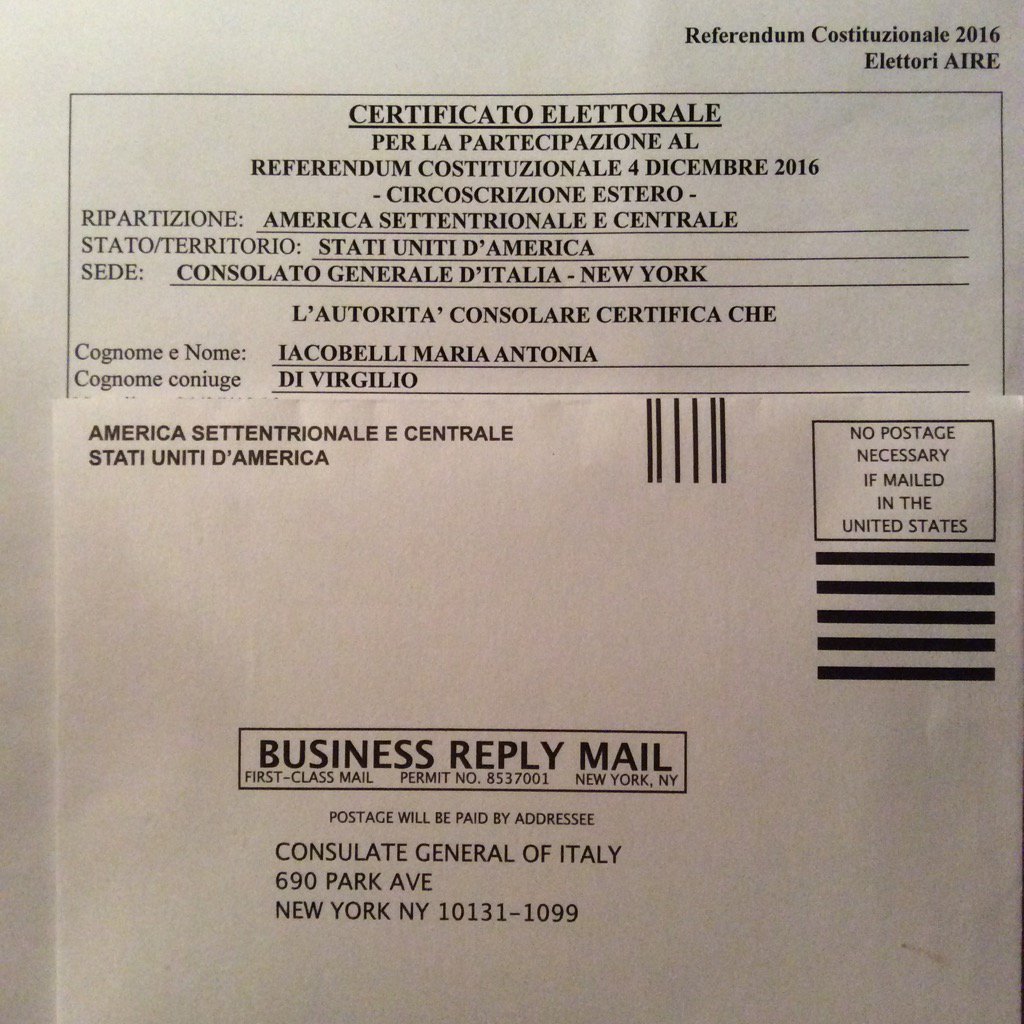 profemadridista's tweet photo. One election down ๐บ๐ธ, one more to go ๐ฎ๐น. #dualcitizenship #AmericanItalian #globalcitizen #twopassports https://t.co/1Ekh84yRXQ