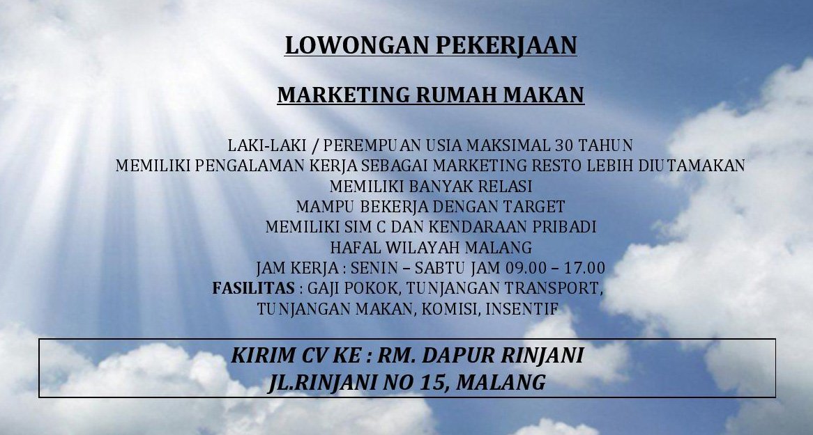 dapurrinjani's tweet photo. @lowker_malang mohon bantu share ya min.. terimakasih banyakk... ^^ https://t.co/sAwxJiMMYz