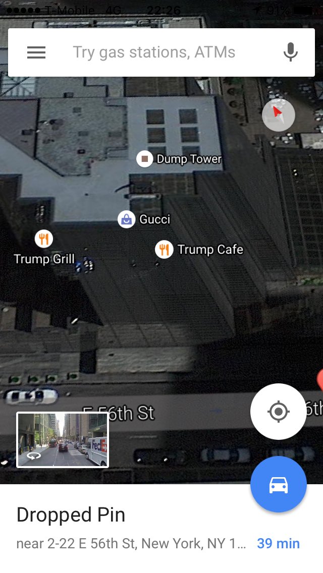 felio77's tweet photo. Google being Goofy  #dumptower #trumpgrill #trumpcafe https://t.co/BVS3Sjc3Q6