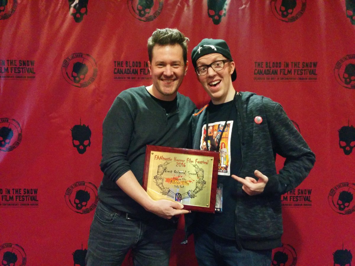 Adrian_Ellis's tweet photo. With the amazing @theryanlaplante at the #BITS2016 screening of @holyhellfilm plus @fantastichorr awards! https://t.co/jFWN9vzSmO