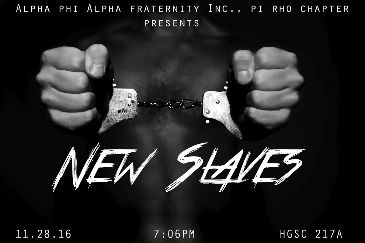 Pi_Rho_Mania's tweet photo. Monday!!! We had to kick off Alpha Week the right way🙌🏿. Join us for a great discussion on "Modern Day Slavery" #NewSlaves #alphaweek2k16 https://t.co/mTM0h40T0N