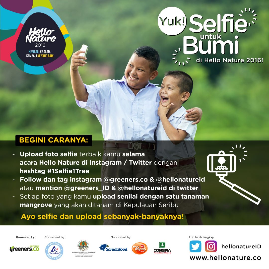 TetraPak_ID's tweet photo. Siapa yang sudah sampai di Bumi Perkemahan Ragunan untuk seru-seruan bersama #HelloNature2016 ? Jangan lupa ikutan #1Selfie1Tree ya https://t.co/AcXN27Q7kw