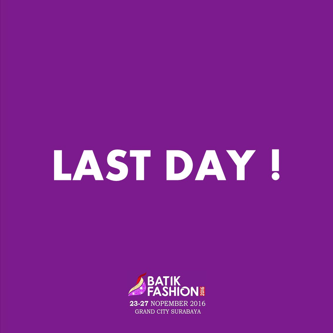 batikbordir's tweet photo. HARI TERAKHIR ! #batikfashion2016
Ojo nyesel rek ga teko ! hihi https://t.co/JRVnBCpbQ7