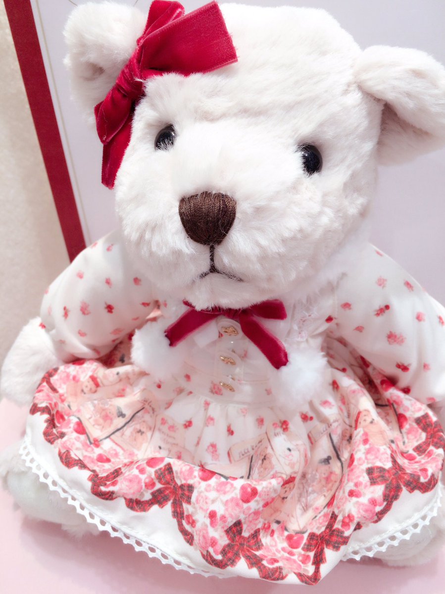 LIZ LISA リズリサ ノベルティ 大きなテディベア　白い　リボン付き LIZ LISA リズリサ ノベルティ 大きなテディベア 白い リボン
