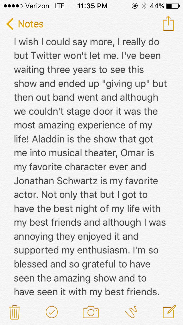 simply_corrina's tweet photo. My wish was granted and I saw my favorite show on Broadway! I'm so happy I got to share my happiness with my best friends @aladdin thank you https://t.co/gNkQZPuIBv