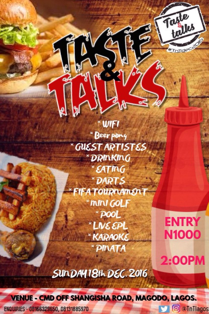TnTLagos's tweet photo. It's going down for real DEC 18th, New vendors feel free to contact us, bless #TnTDec2016 https://t.co/XwhkPQnuWL