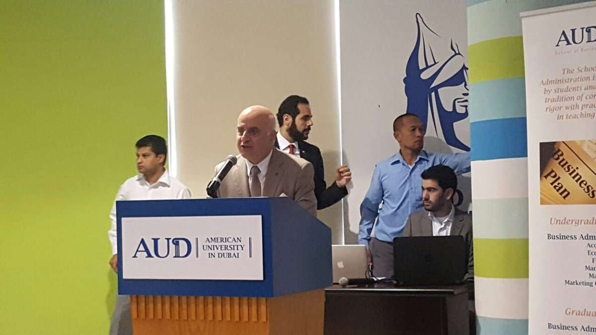 CSRalahligroup's tweet photo. Back to basics with Provost Dr. Jihad Nader of @AUDubai at #GYFdubai https://t.co/OAO9wb7hFu