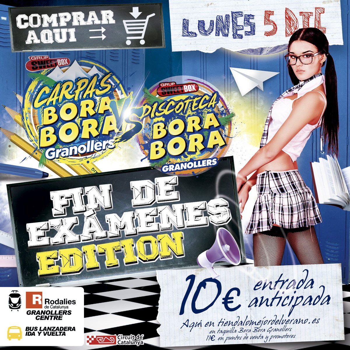 newborabora's tweet photo. Llega el FESTIVAL "FIN DE EXAMENES Edition" Carpas VS Disco BORA Granollers. ANTICIPADAS "sin comision" en https://t.co/SG219UROqJ Por 10€ https://t.co/z78tFe81H1