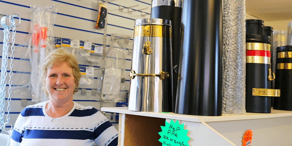 CanalRiverTrust's tweet photo. "We sell a lot of chimneys online, but here in the shop the most sold item is Elsan Blue" #HumansoftheWaterways https://t.co/CIsiKtEJxh https://t.co/xMx2Tm1TUS