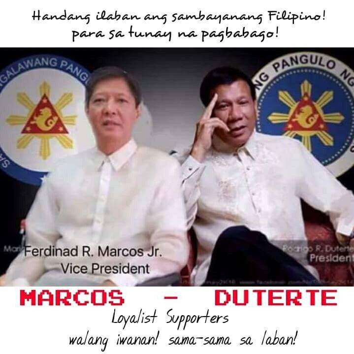 yamgishi's tweet photo. Our Real VP and President of the Philippines #DUTERTEAndBBM #BBMiUPoNA https://t.co/D18bdujxjr