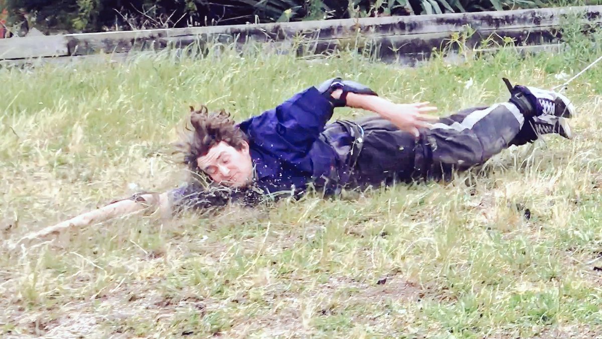 NZStuntSchool's tweet photo. Being dragged behind a horse isn't glamorous. Just ask Bevan. #HorseStuntWorkshop https://t.co/iIASw41019