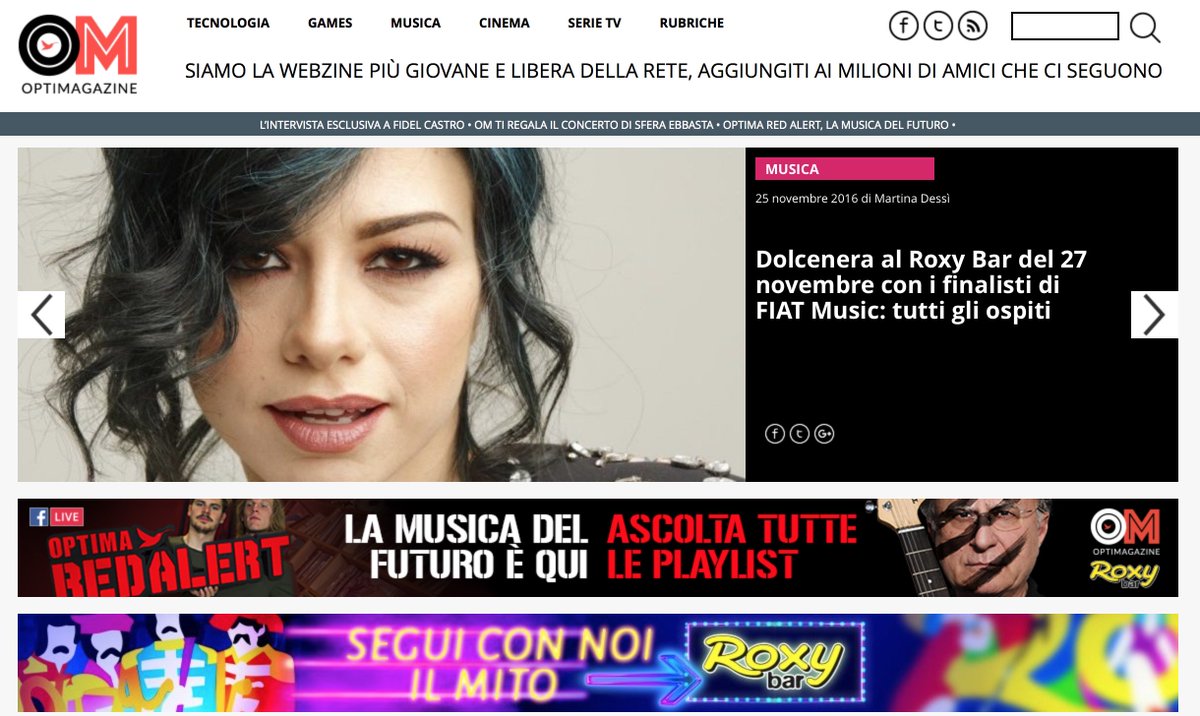 #RoxyBar top homepage @OptiMagazine w/ <a href="/ManuDolcenera/">Dolcenera</a> <a href="/musicanuda/">MUSICA NUDA</a> <a href="/PedriniOmar/">Omar Pedrini</a> @Belushivive <a href="/FinazGuitar/">Alessandro Finazzo</a> <a href="/fiat_music/">FiatMusic</a>
facebook.com/RedRonnie/phot…