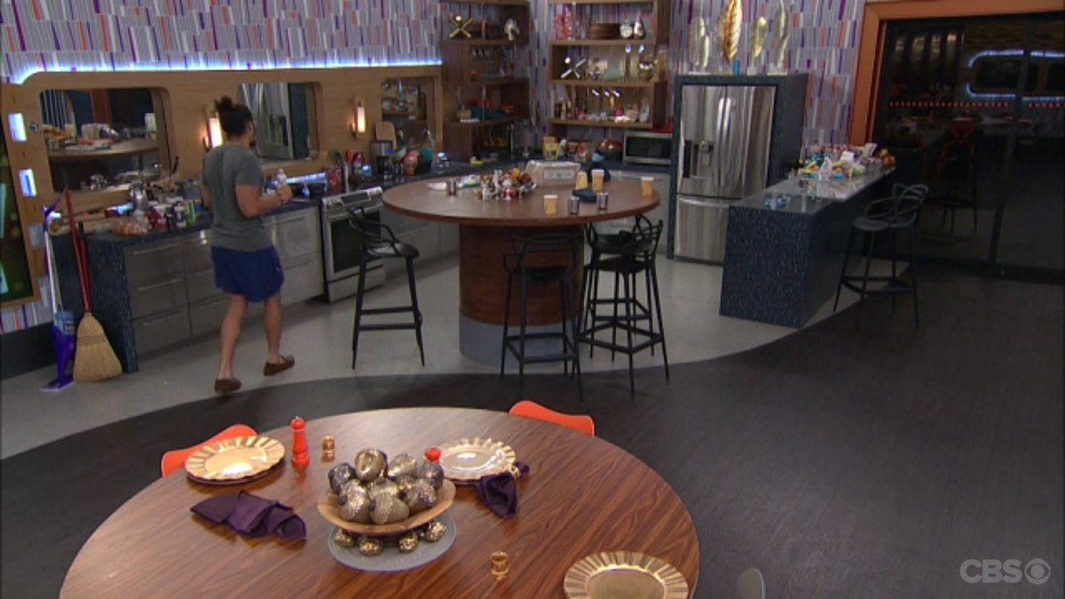 bigbrotherjam's tweet photo. And Justin in the kitchen #BBOTT https://t.co/5EojCmwRfq