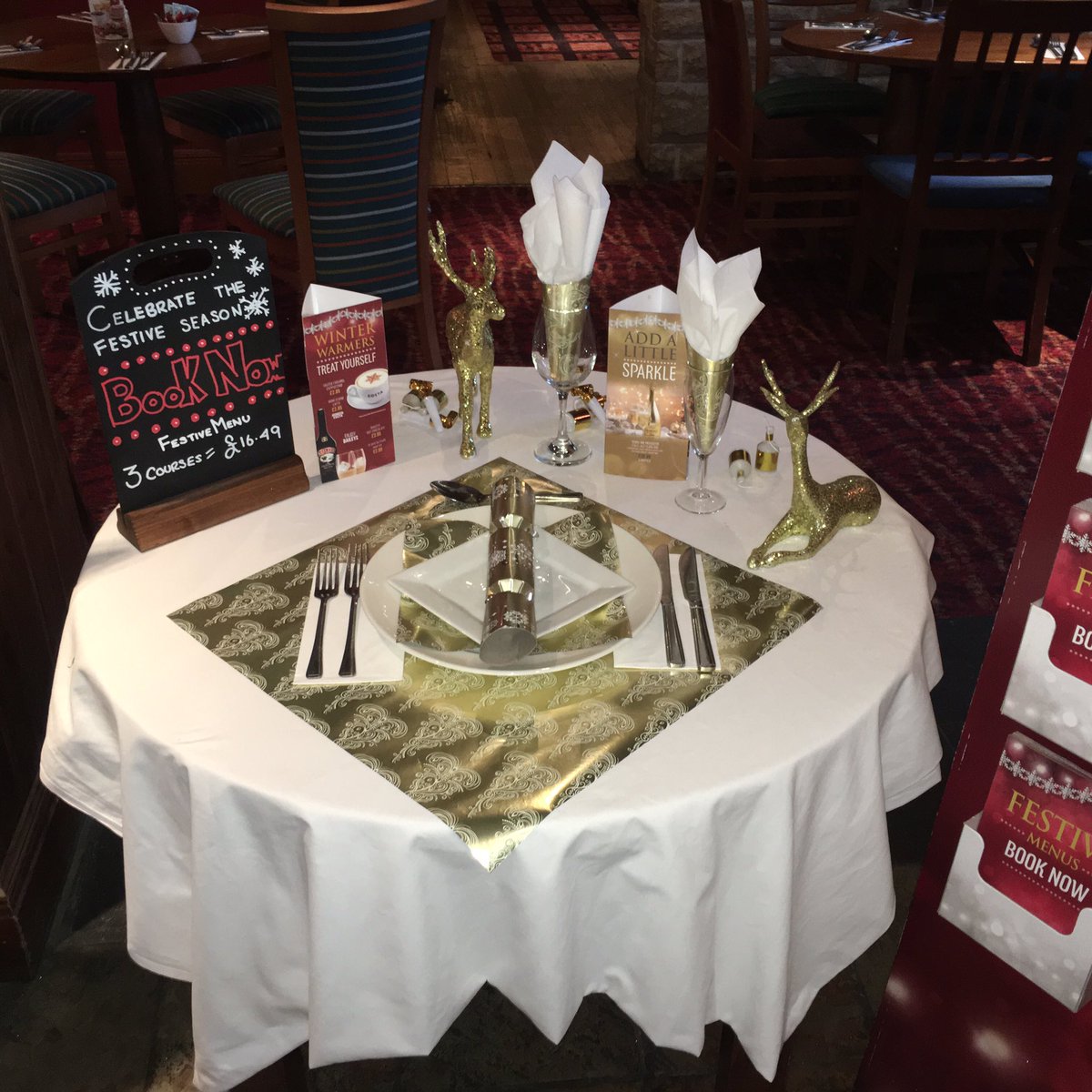 Coco_2212's tweet photo. Giving the display table a spruce up to smash Booking Bonaza weekend! 🌟🎄🌟 LastDay #Christmas2016 @SteveAdamsTT @StaplesClaire https://t.co/foqgVgNpg8