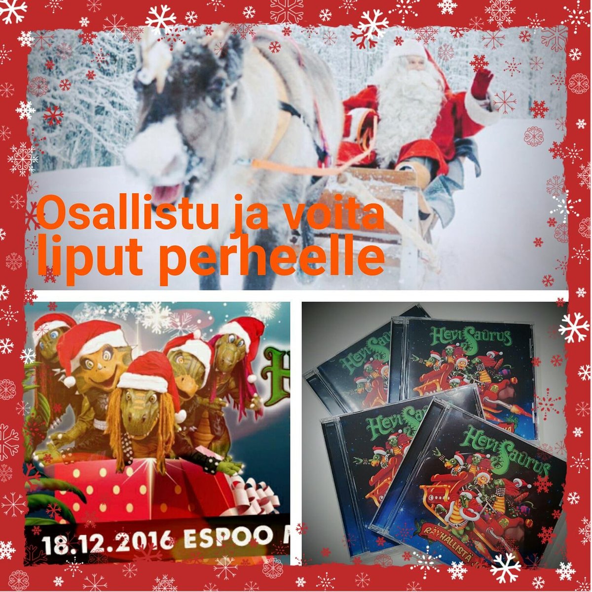 Elamysaitiot's tweet photo. HEVISAURUS - JOULUKISA KÄYNNISSÄ
Arvomme (max 5kpl) + Hevisaurus Joululevyn FB ja Instassa yht 30kpl.
@deltaherttoniemi @kia @elamysaitiot https://t.co/nZl7Kp7Xtr